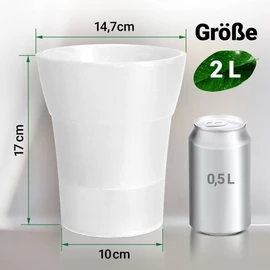 Happy Plants Orchid Pot D 14.7 cm Flower Pot with Integrated Water Level Indicator, Self-Watering Flower Pot with Wick, Self-Watering System for Orchids - Canvas, 2 Litres
