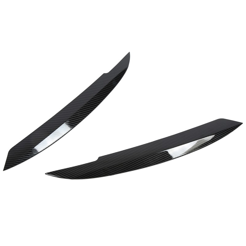2PCS Car Headlight Eyebrows Carbon Fiber Style Left Right Replacement
