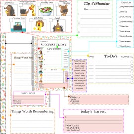 Rancco Discbound Junior Daily Planner Refills, 180 Pages 8 Disc Punched Half Letter Paper Inserts w/Index Tabs, Binder Dividers, Loose-Leaf Bag, Ruler For Circa, Arc, TUL, Happy Planner, 5.5x8.5"