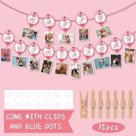 Happy Mother's Day Decorative Banner with Clips - Photo/Money/Card Hanging Banner for Party Wall Decor