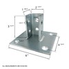 2 Pack - 4 Hole Post Base Channel, 6" Square