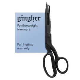 Gingher Tijeras de mango doblado de peso pluma, tijeras de acero inoxidable de 8 pulgadas, tijeras de tela afilada, color negro