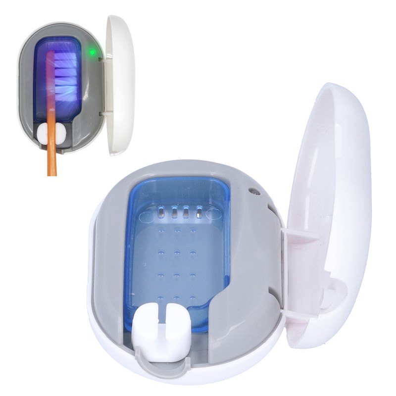 UVC Toothbrush Cleaner Box Mini Portable Travel USB Ultraviolet Cleaning