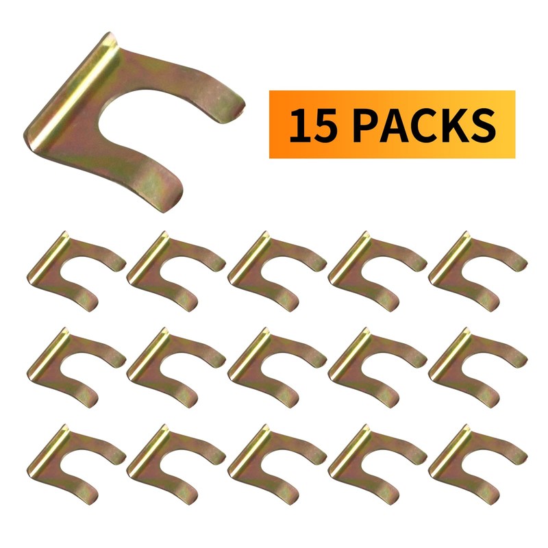 1 Pack 15 Pcs Brake Line Clips U-Shaped Metal Brake