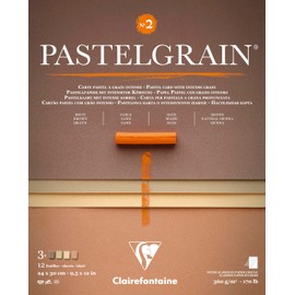 Clairefontaine 976061C Pastelgrain No. 2 - 12 Sheets Special Dry Pastel Card - 24 x 30 cm 360 g - Assorted Natural Tones - Crystal Paper Index