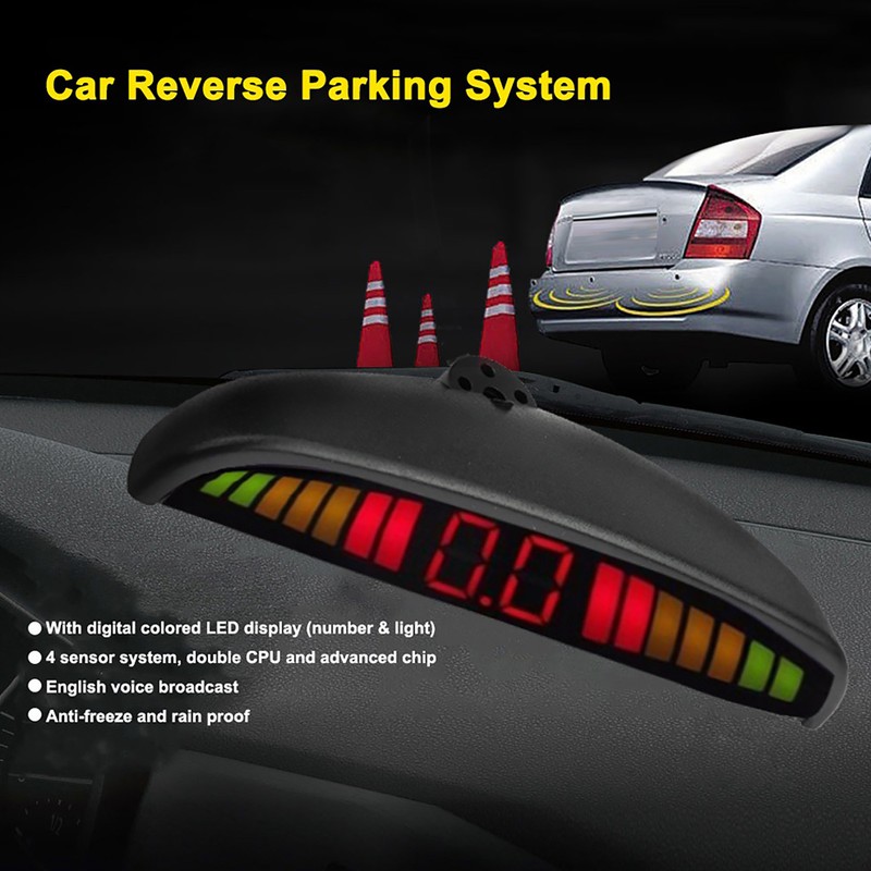 Car English Voice Broadcast Reverse Backup Parking Detector System with