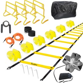 Kvittra Adjustable Speed Training Hurdles Fitness & Speed Training Equipment with Agility Ladder - Plyometric Fitness & Speed Training – Hurdle/Obstacles for Soccer, Football, Track & Field