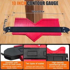 Laminate Flooring Tools, Vinyl Flooring Tools, 6 in 1 Flooring Installation Kit, Heavy Tapping Block, Heavy Pull Bar, 10” Contour Gauge, 30pc Flooring Spacers, Rubber Mallet