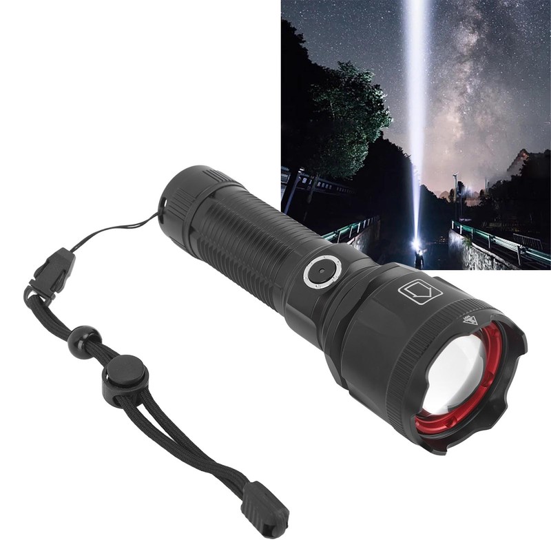 30W Zoomable Flashlights LED Metal Switch Super Bright Flashlight for
