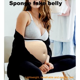 HURRISE Fake Pregnant Belly, Fake Padded Pregnancy, Film Props TV Series Props Spoof Costume Cosplay, Breathable Lightweight Pregnant Tummy for Props Costumes Cosplay Pregnant Women 1-5 Months Old