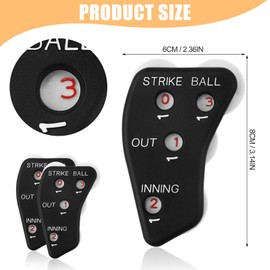 TOYMIS 2pcs Baseball Umpire Indicator, 4 Wheel Baseball Umpire Clicker Baseball Counter Clicker for Accurately Recording Strike Balls Outs and Innings Balls for Softball Coach (Black)