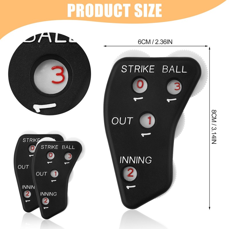 TOYMIS 2pcs Baseball Umpire Indicator, 4 Wheel Baseball Umpire Clicker