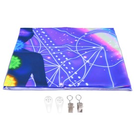 Blacklight Tapestry Sit in Meditation Fluorescent Effects Soft Durable UV Reactive Tapestry for Bedroom Living Room GTYJ(55) 230x180cm/90.6x70.9in