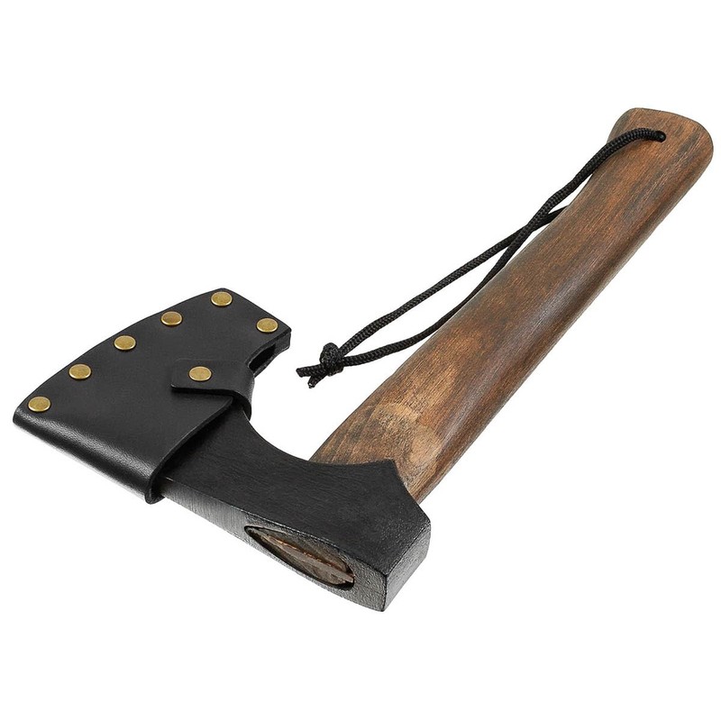 Fox Outdoor Viking Axe Wooden Handle Leather Sheath