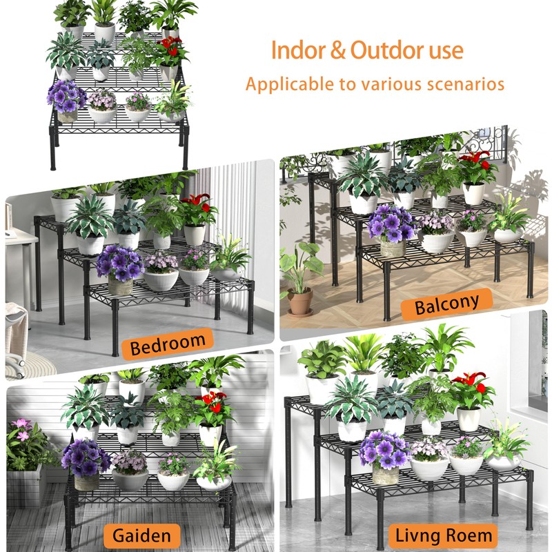 Xiofio 3 Tier Ladder Potted Multiple Plants for Indoor and