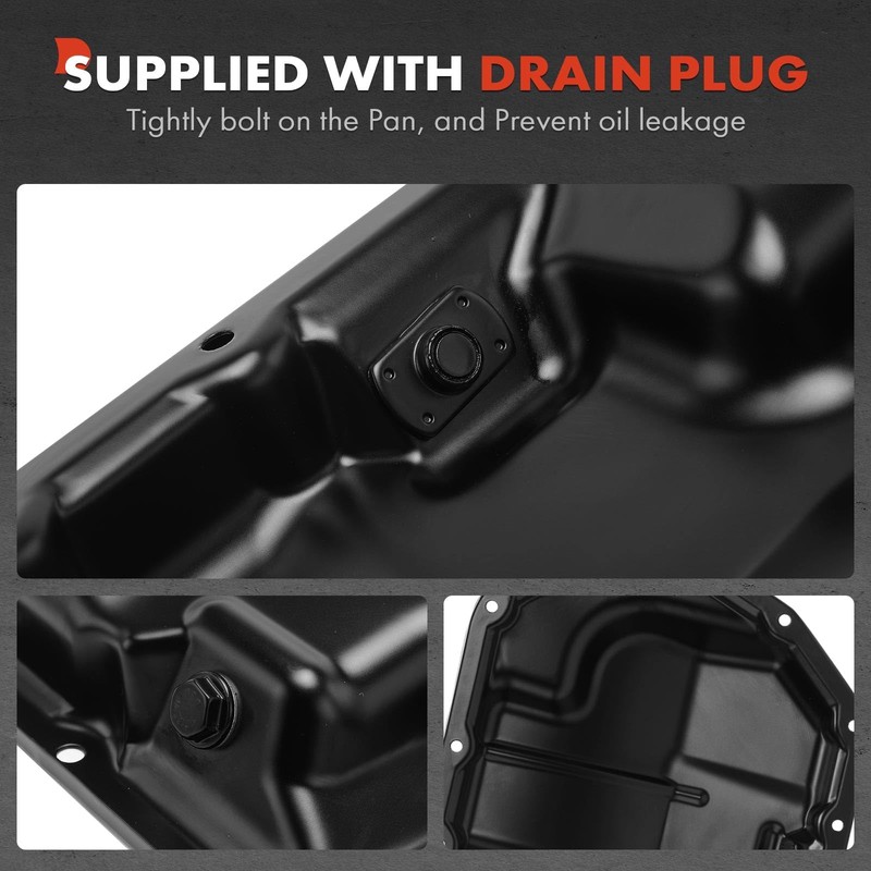 A-Premium Lower Engine Oil Pan Sump with Drain Plug Compatible