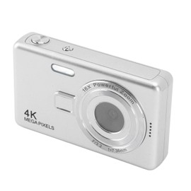 Digital Camera, 50MP 1080P, 16X Digital Zoom, Auto Focus, Vedio Camera with 2.4" Screen, Compact Anti-Shake Vlogging Camera for Students and Kids (Silver)