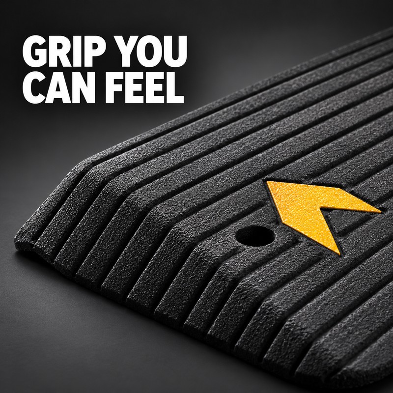 SucceBuy 3-Inch Rubber Threshold Ramp, 35.5 x 18 In Non-Slip