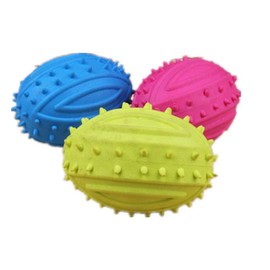 UEETEK 4 Pcs Pet Dog Ball Fetch Ball Chew Toys,Rubber Rugby Ball Football for Small Dogs