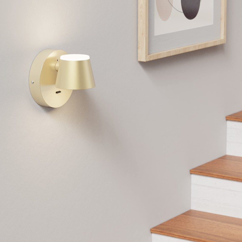 URSOLA Wall Light LED Wall Sconce with On/Off Switch USB