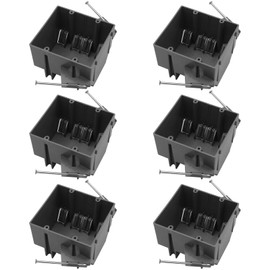 HUIXHAO Grey New Work 2-Gang PVC Electrical Outlet Box for Manufactured Homes and Buildings, ETL Listed to UL514C and UL263, 6 PCS of 32 Cubic Inch Electrical Outlet Boxes Plastic