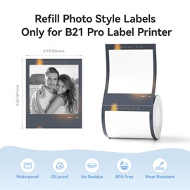 NIIMBOT Photo Label only for B21 Pro Label Printer, 2.1x2.6in (54x67mm) Thermal Photo Paper, Waterproof Sticker Card for Scrapbook DIY (Best Years)