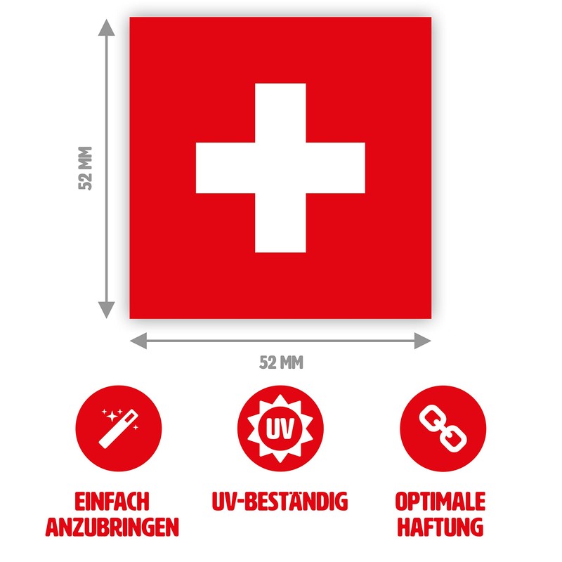 HouseholdBasics 10 x Switzerland Flag Stickers 5.2 x 5.2 cm