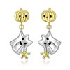 925 Sterling Silver Halloween Earrings Cute Pumpkin Ghost Stud Earrings