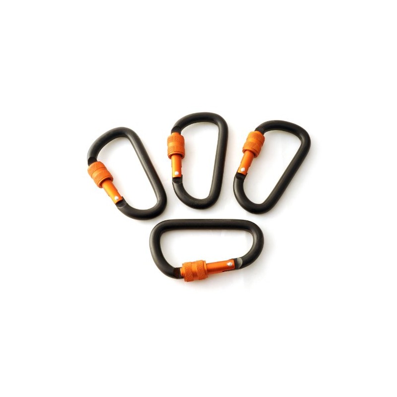 Set of 4 Solid Aluminium Matt D Shaped Carabiner 8
