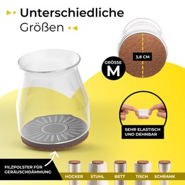 Chair Leg Caps & Felt Pads for Chairs as Chair Leg Protectors [M, Pack of 32] Chair Gliders Replacement - Chair Socks/Chair Leg Caps Round as Chair Felt Gliders & Gliders for Chairs