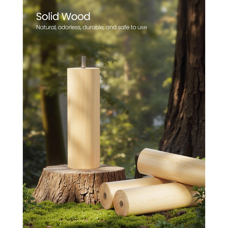 VASAGLE Solid Wood Coat Rack, Free Standing Tree-Shaped Coat Rack