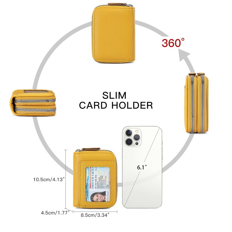 YLUEAWP Credit Card Holder Wallet RFID Blocking Leather Small Wallet