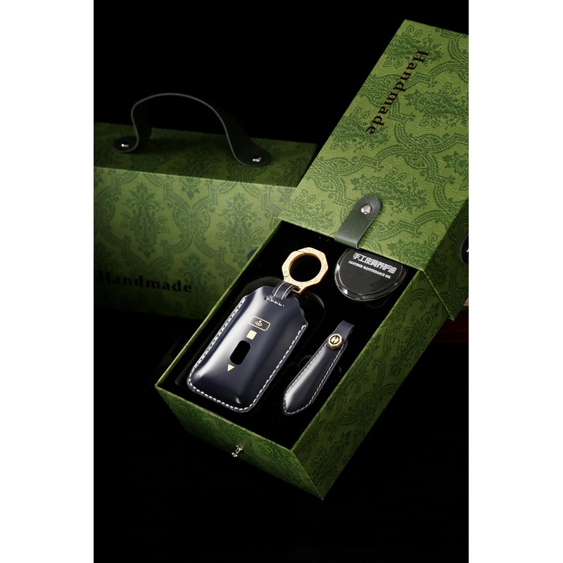 ontto Car Key Case Cowhide Leather Remote Control Cover Fits