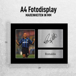 HWC Trading Ronaldo Inter Milan Gifts Signed A4 Photo Display Football Fans