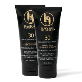 Black Girl Sunscreen SPF 30 – Zero White Cast Hydrating Daily Sunscreen Lotion for All Skin Tones (Vegan & Fragrance-Free)- 2 fl oz, 2 Pack