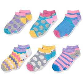 Jefferies Socks Girls' Little Dots/Stripes Low Cut Socks 6 Pair Pack, Multi, X-Small