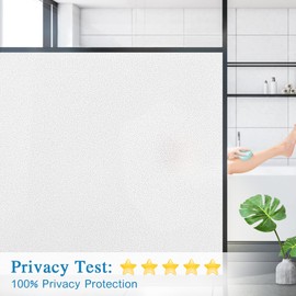 Coavas Window Privacy Film Frosted Glass Static Cling UV Sun Blocking Heat Control Window Tint Day and Night Insulation Home Bathroom Door Decorative Frosting Cover (23.6 x 78.7 Inch, White)