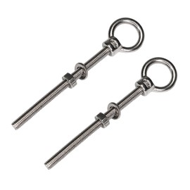 Priostahl 639 _ 2 Eye Bolt Screw Ring Nut Stainless Steel V4 A M6 x 80 (Pack of 2), 2