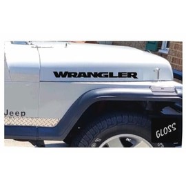 Decal Mods Wrangler Hood Decal Sticker fits Jeep Wrangler YJ (1986-1995) [Black Gloss] SJ4T7