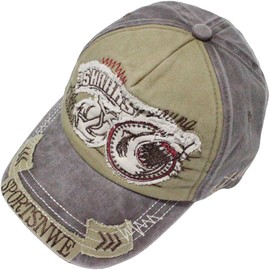 FashionBerry American Casual Style Cap, Embroidery, Patch, Beautiful Silhouette, Unisex, Deep Type, Large Size, UV Protection, Baseball Cap, 100% Cotton, brown/khaki, Free size