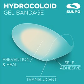 SULPO Plasters Set of 20 - Hydrocolloid Plasters Against Blisters, Plasters Large Anti - Bubbles - Waterproof, Transparent Gel Plasters Against Blisters - Heel Plasters