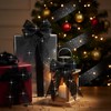 Geosar 20 Yards Black Glitter Mesh Wired Ribbon 2.5 Inch