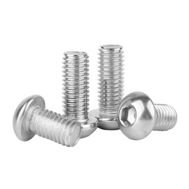 M3x14mm Button Head Screws, 75Pcs M3-0.5x14mm Button Head Socket Cap Screw Blots,304 Stainless Steel Machine Blot,Allen Socket Drive,Full Thread,Bright Finish,Quantity 75