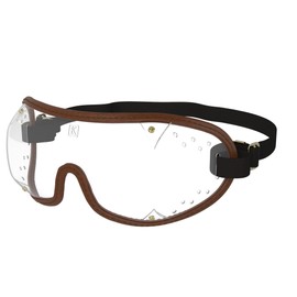 KROOPS Racing Jockey National Hunt Point to Point Goggles | Punched Vent (Brown, Clear)