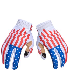 EXCEREY Blue Stars Cycling Gloves Mountain Bike Anti Slip Shock-Absorbing Wear-Resistant with Gel Padding Breathable Mesh for Men/Women All-Season Mountaineering (White, Size S)