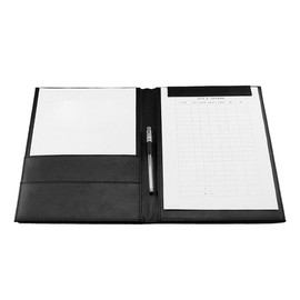 Clipboard PU Leather Binder Bi-Fold Clip File Pod A4 File Folder Conference Paper Document Holder Document Document Note Clip Business Card Pocket Pen Holder Desktop Underlay Signature Pod Stylish