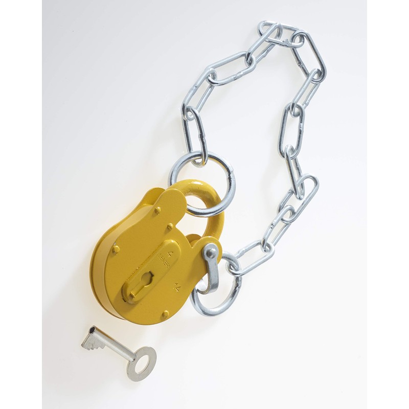 FB14 Yellow Chain Type London Fire Brigade Padlock Supplied with