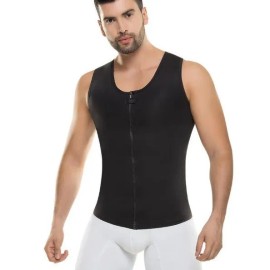 2026 NEW KJ 2025 European and American Men's Sauna Wear Tummy Control Sports Vest Cross-border Shapewear Neoprene Tight ClothingSize: M, Color: Mint