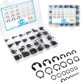 324 Piece Circlips Set, Snap Ring Metal C-Clip, C-Clips, Circlip Washers, Opening Card C2-C12 & Set Shaft Locking Rings C5-C16, for Attaching Bearings Gears Pulleys