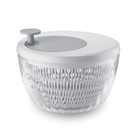 GUZZINI 10" Salad Spinner with Lid - White, Wash, Spin & Dry Vegetables, Fruits, Salad, Built in Draining - Fruit Washer Fruit Dryer, Home Gadgets & Kitchen Tools